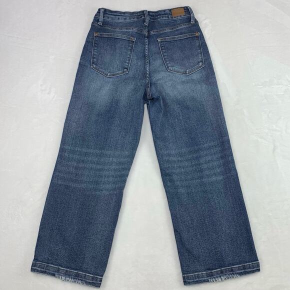 Judy Blue Womens Jeans 5 / 27 Wide Leg High Rise Crop Ankle Medium Wash JB88592 - Picture 3 of 11